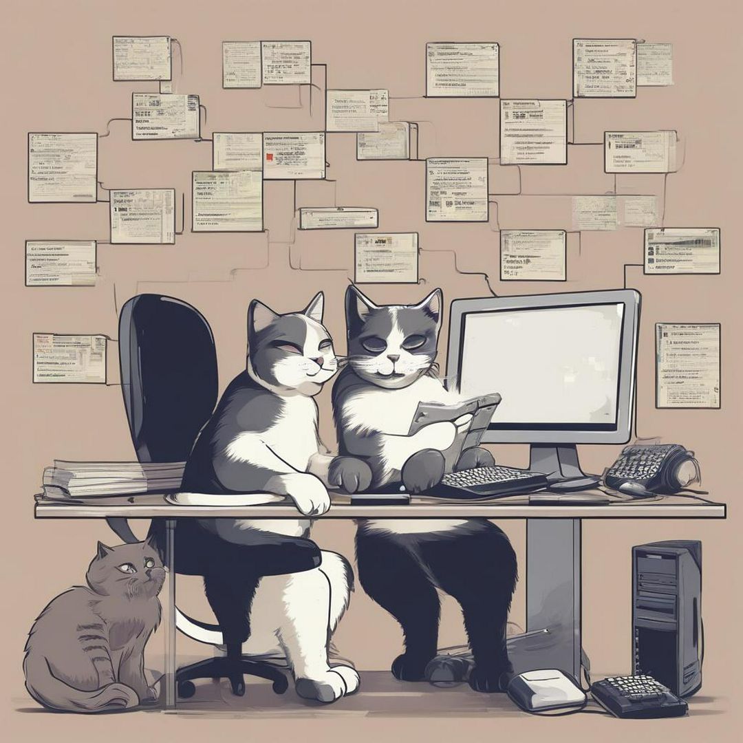 cats writing code on a PC