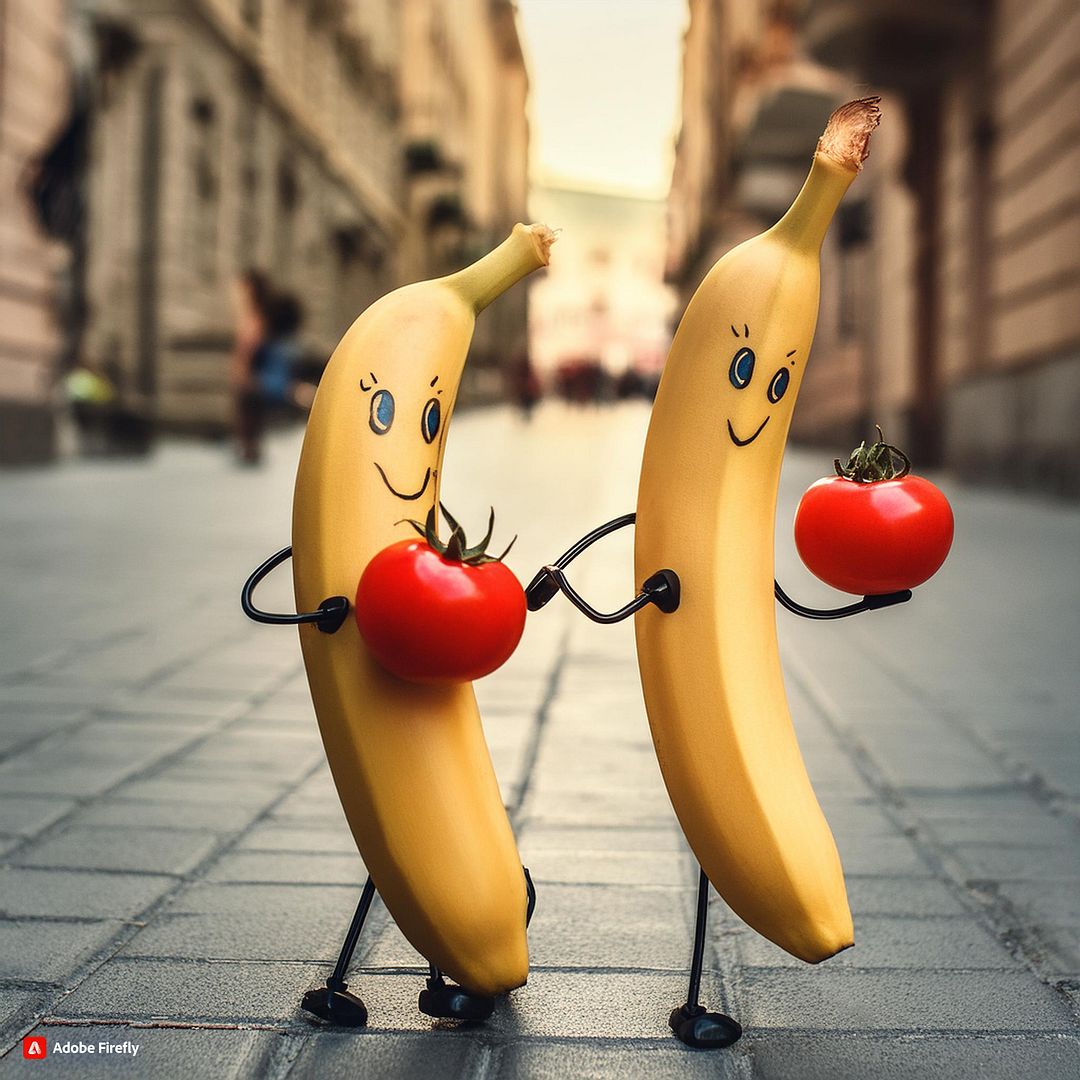 Bananas and tomatoes that enjoy together🍌