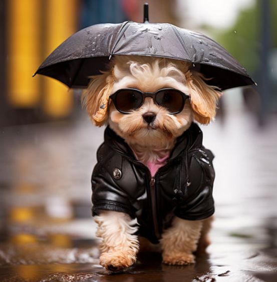 rainy day puppy