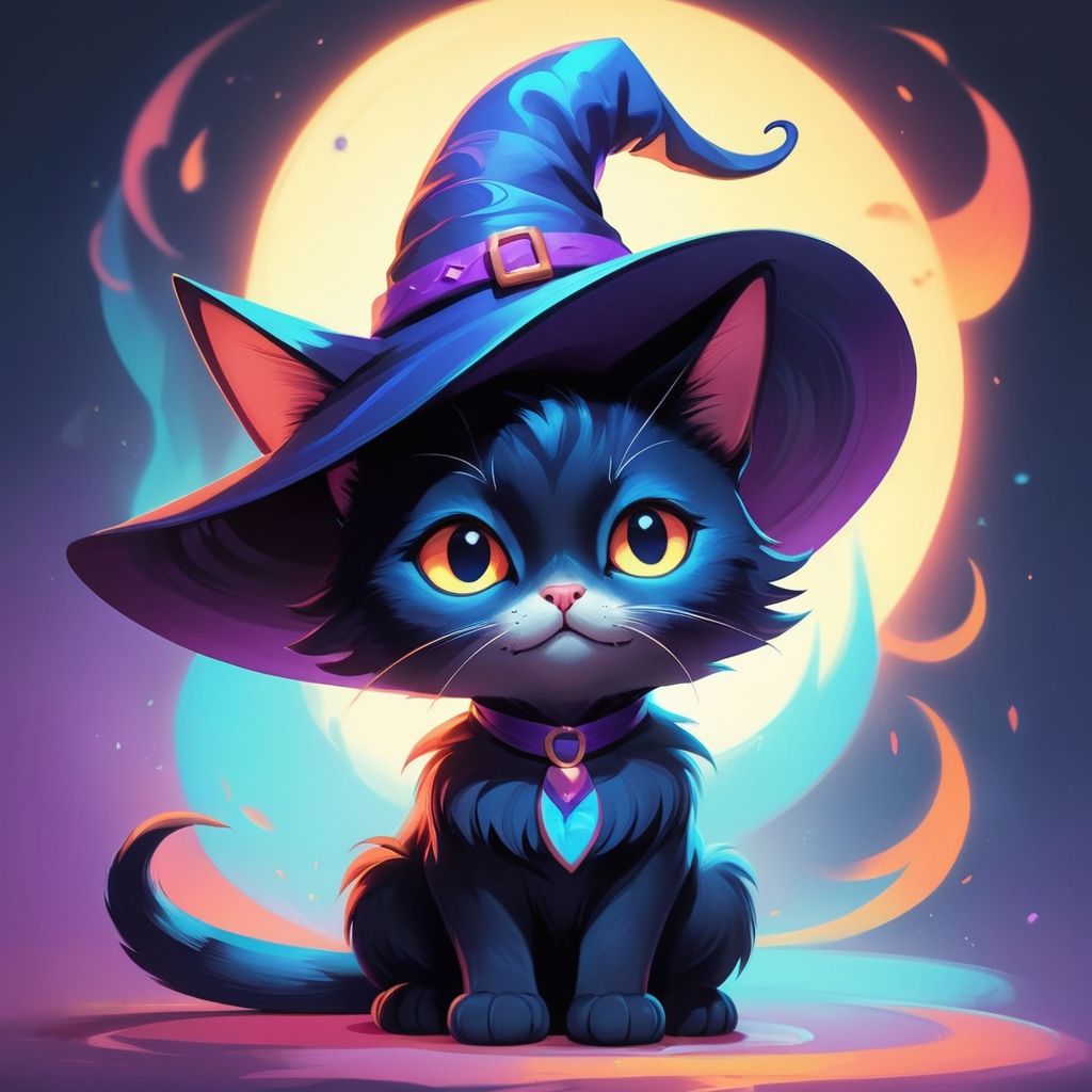 cat in witch's hat