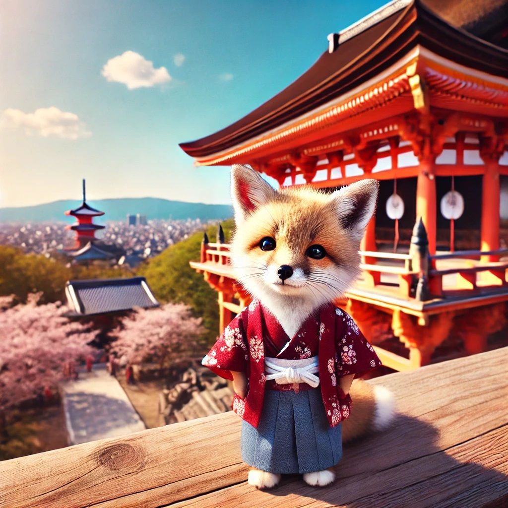 the famous Kiyomizu-dera Temple in Kyoto, Japan.