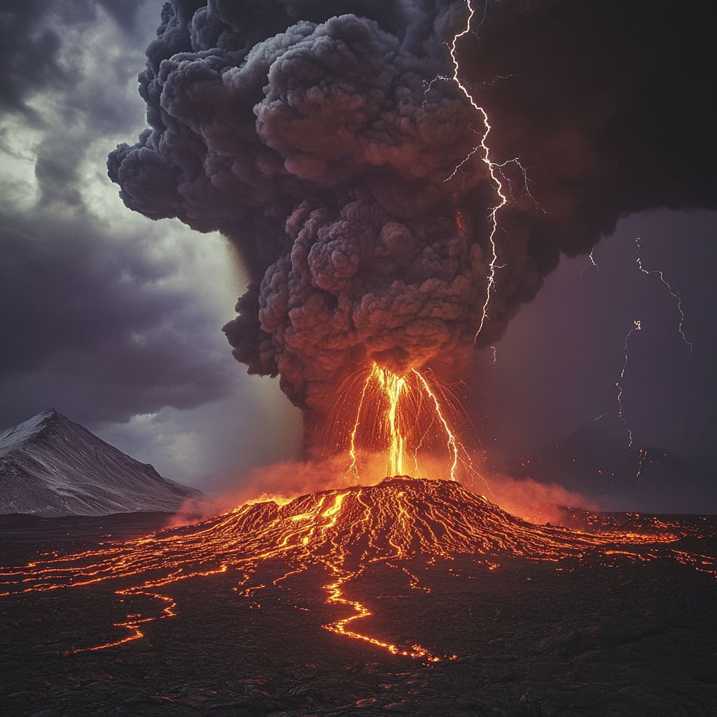 Dramatic volcanic eruption