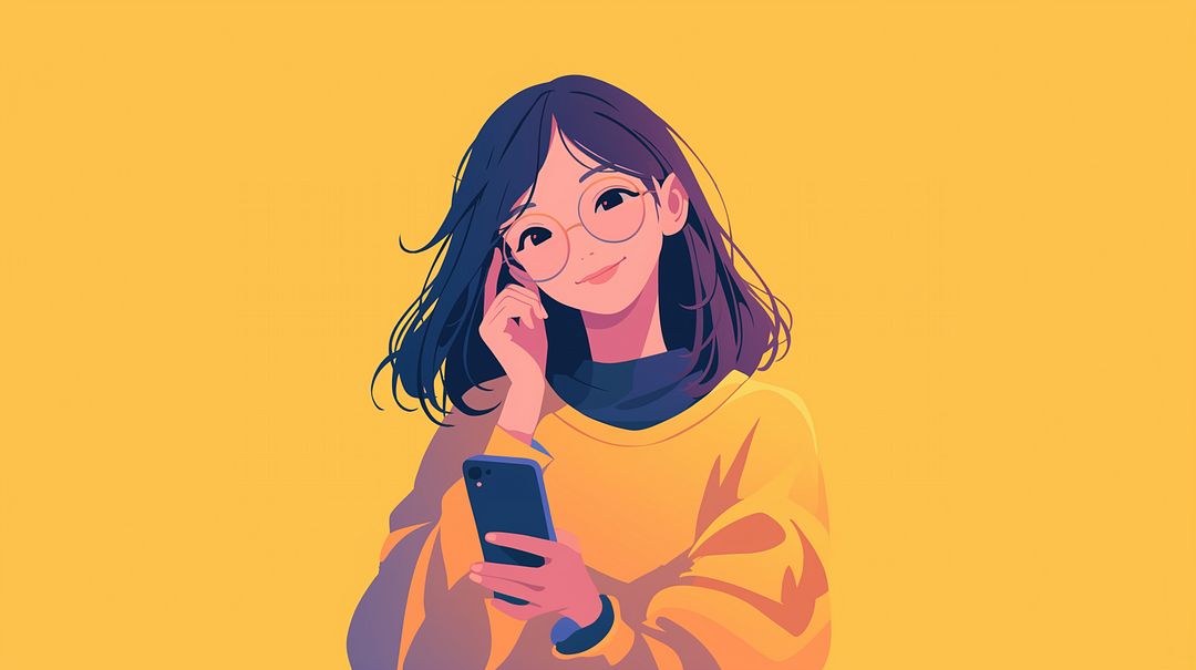 Cute girl with smartphone