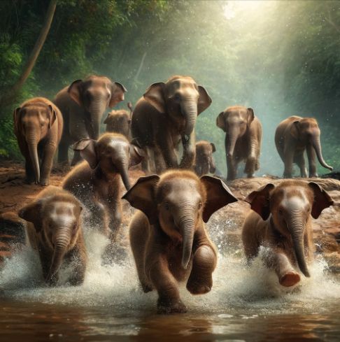 23_Playful Elephants