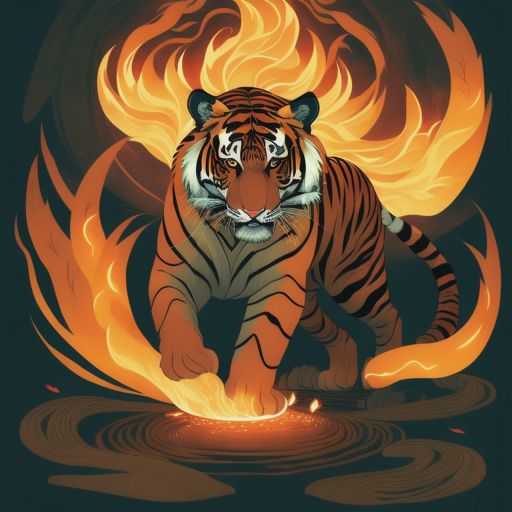 Tiger in fire