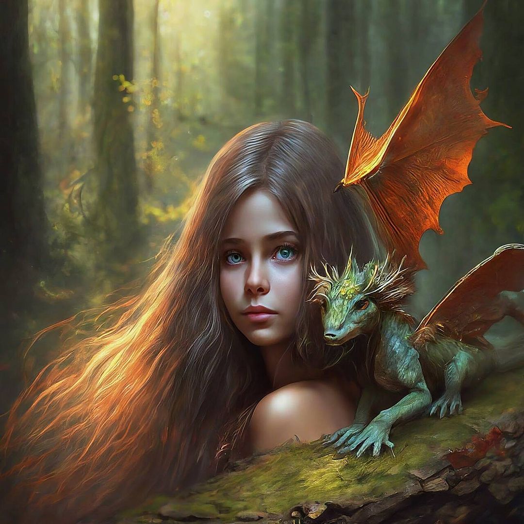 The forest girl and the dragon!!!