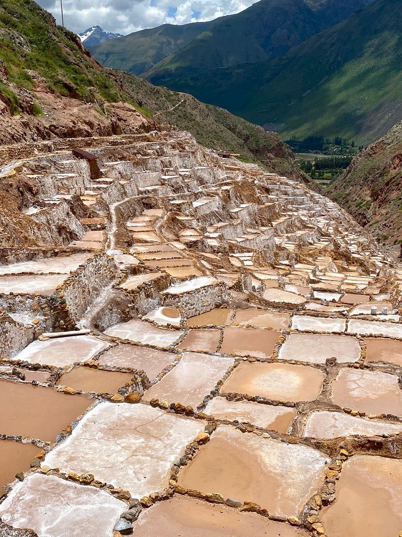 The salt terraces in the Urubamba Valley