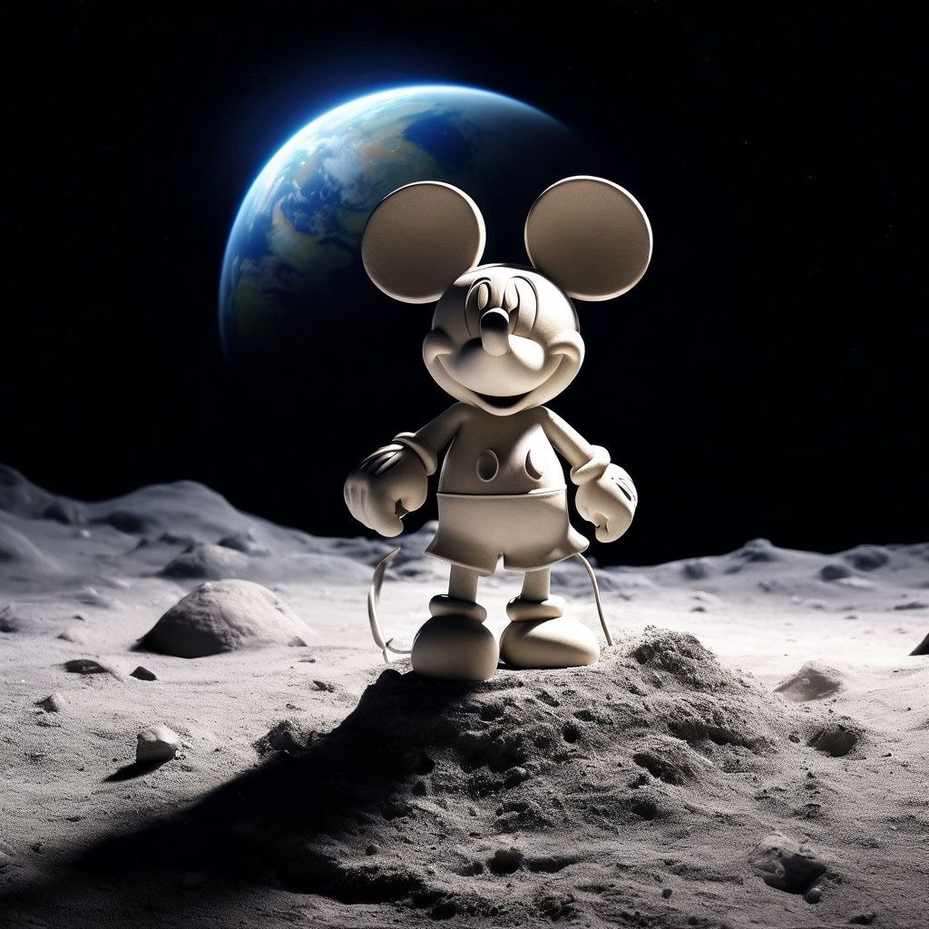 mickey on the moon