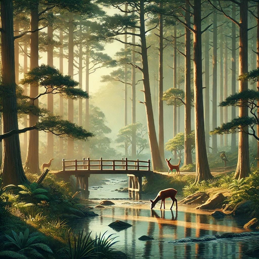 A tranquil forest scene