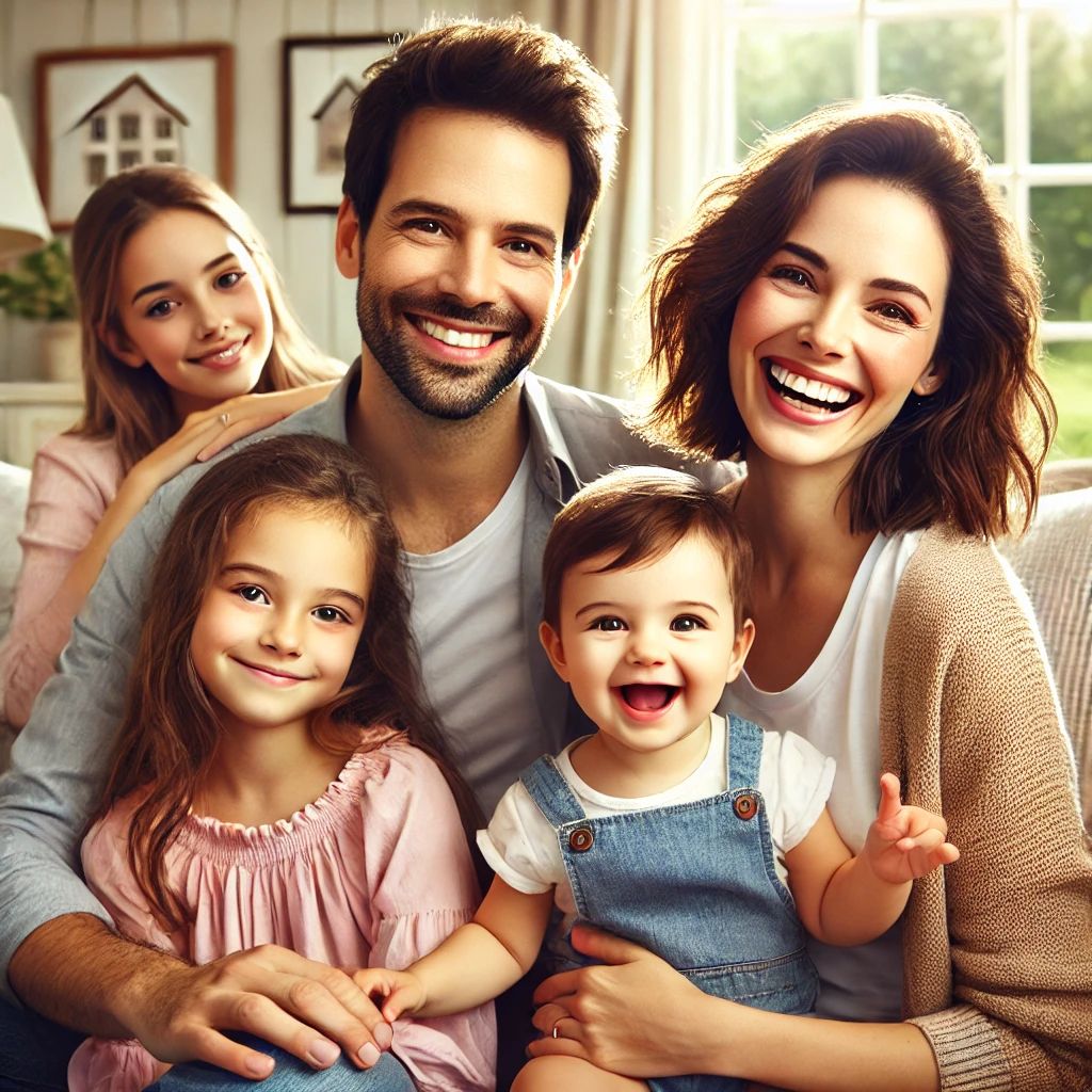 The Svetlykh family in their home