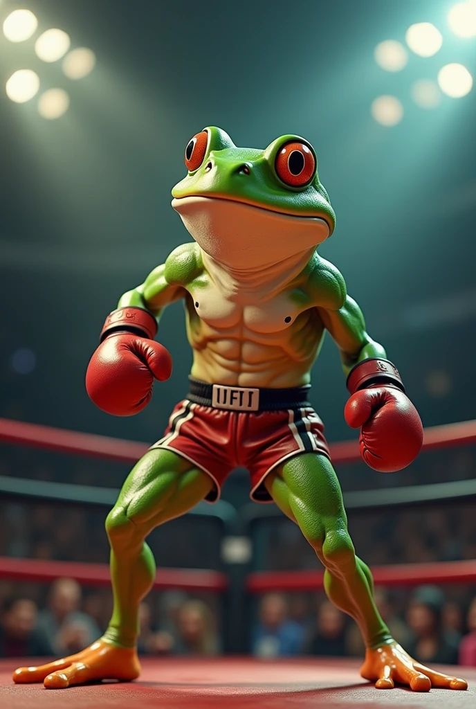 The frog is a boxer