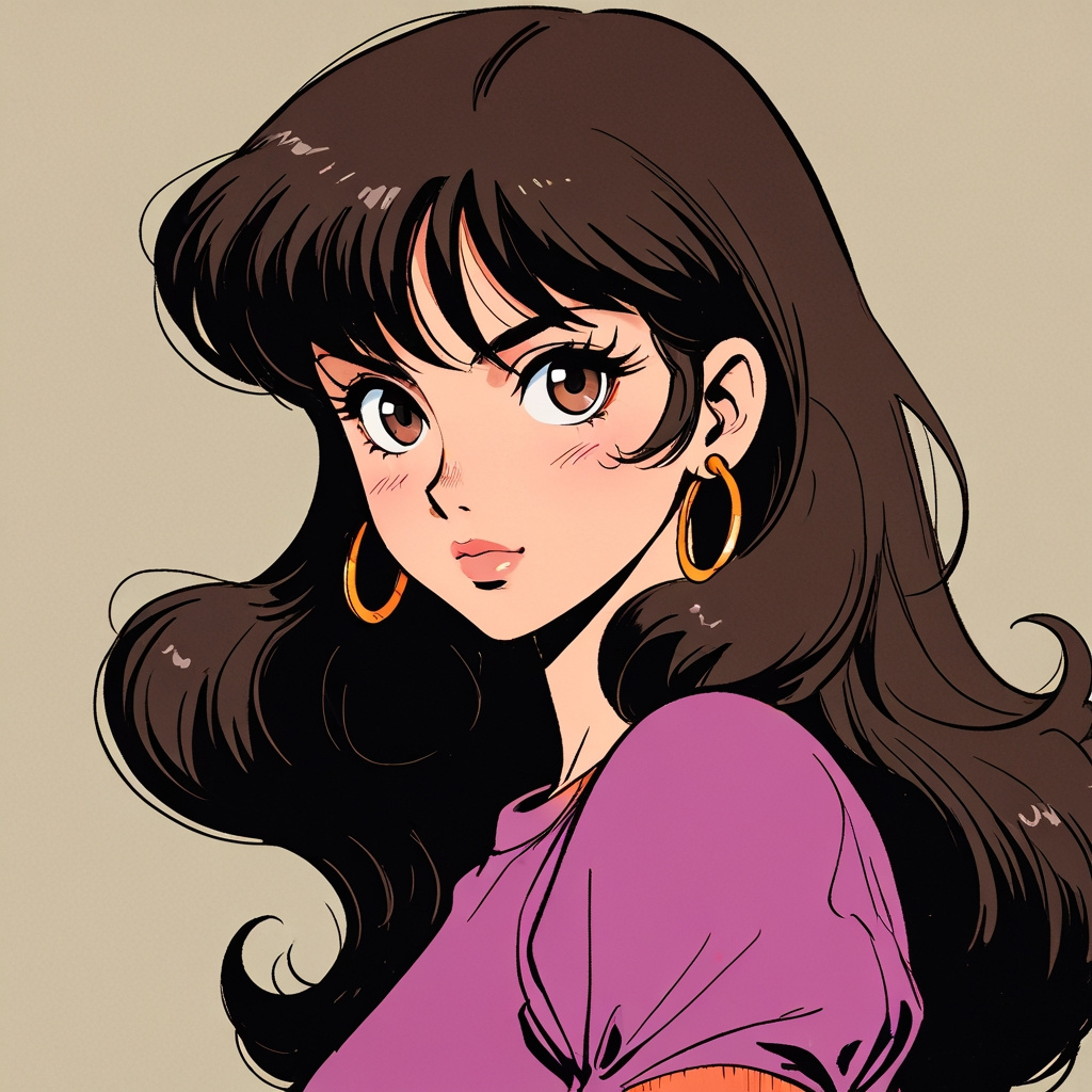 a 35-year-old woman in anime style