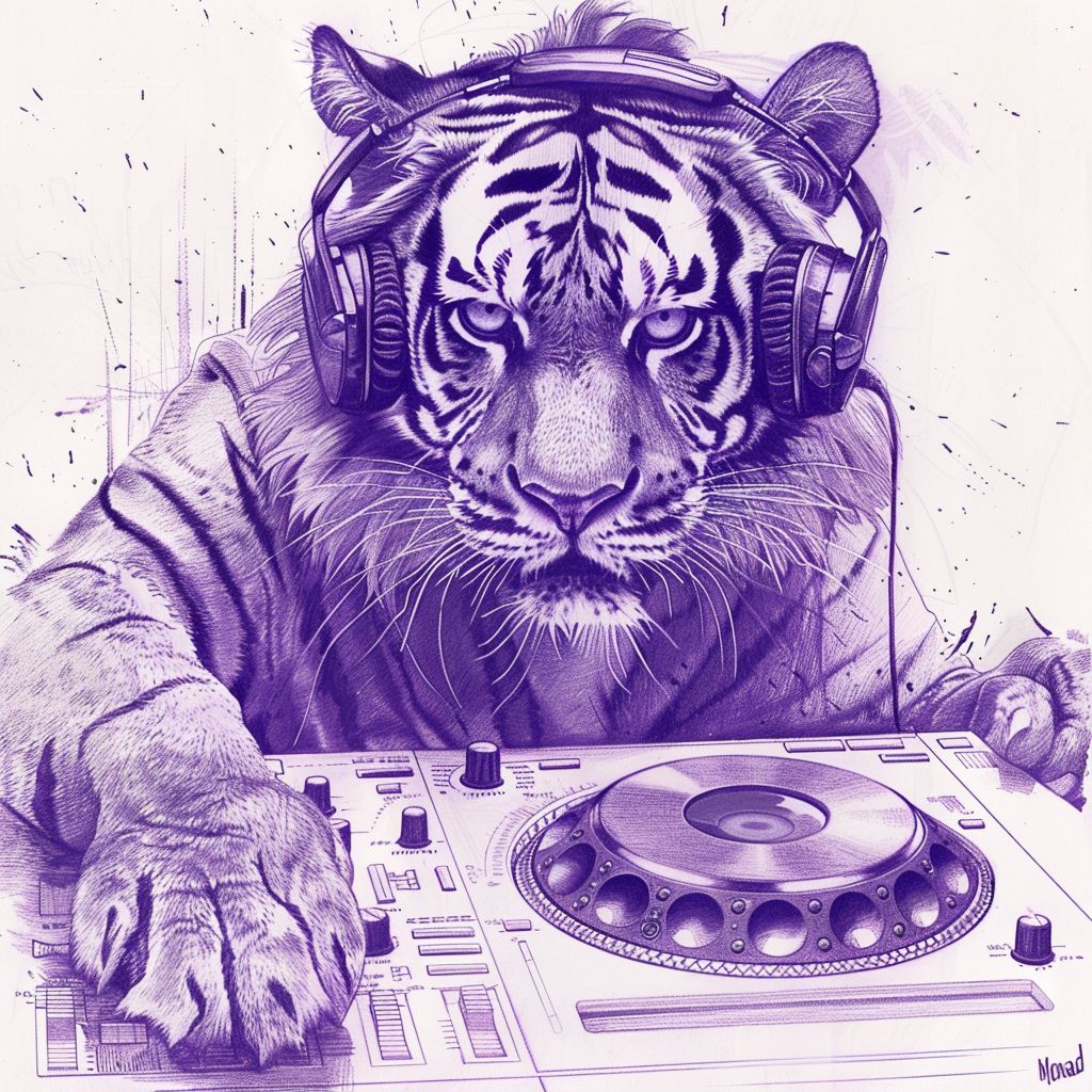 neondertalezh_rude_pencil_sketch_Purple_tiger_DJ_text_Monad_812b4b73-ae7b-4b95-a3f7-dbf810d46a3a