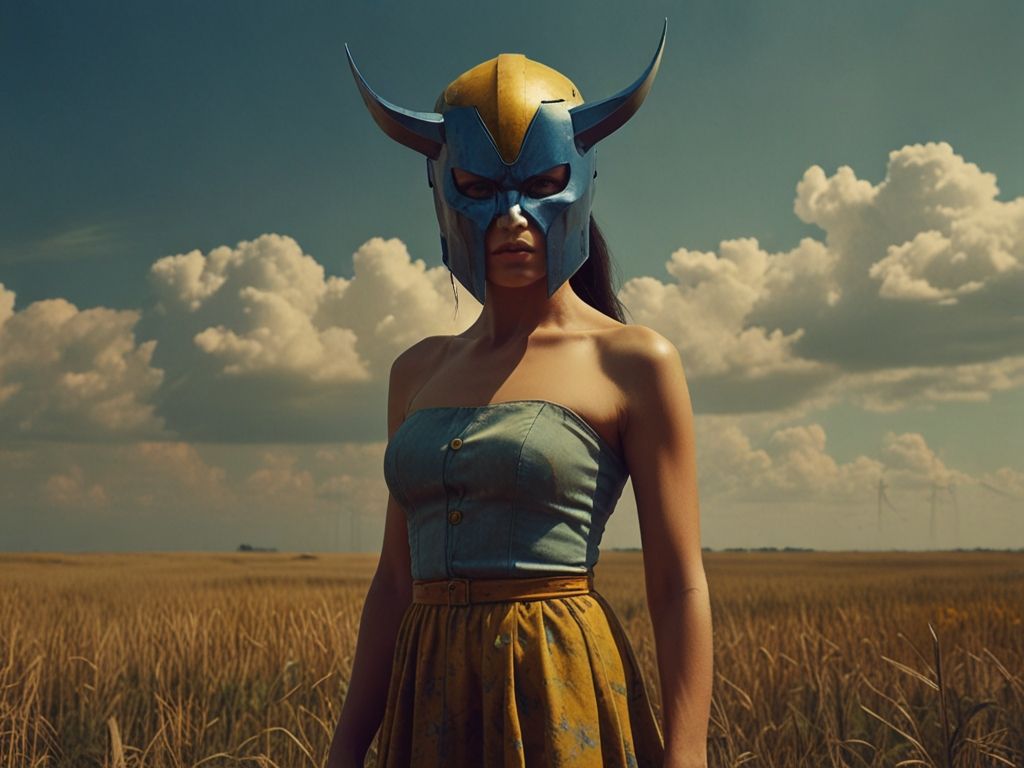 Default_gorgeous_woman_in_a_summer_dress_wear_a_wolverine_helm_0 (1)