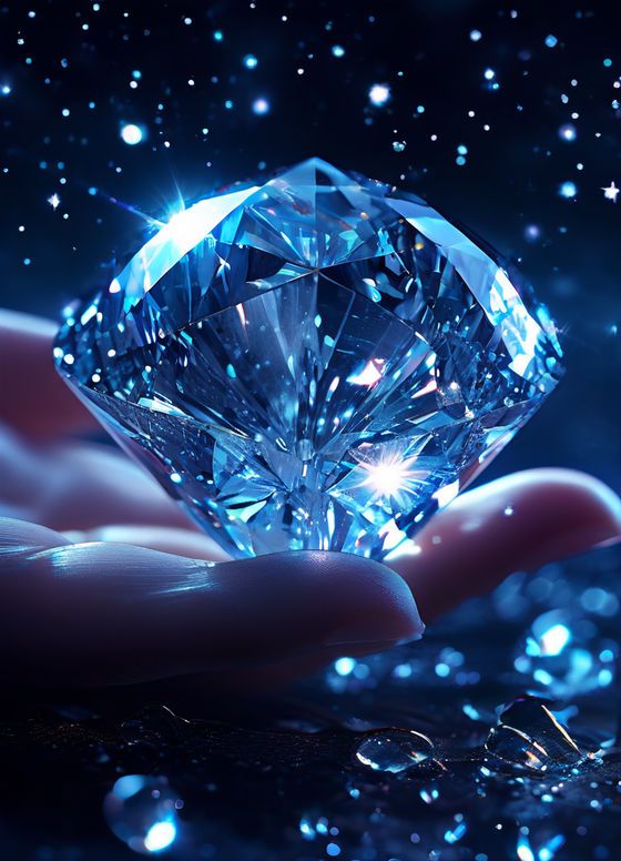 a-diamond-floating-in-the-air-a-diamond-with-two-hands-the-background-is-night-and-shooting-stars--72318372