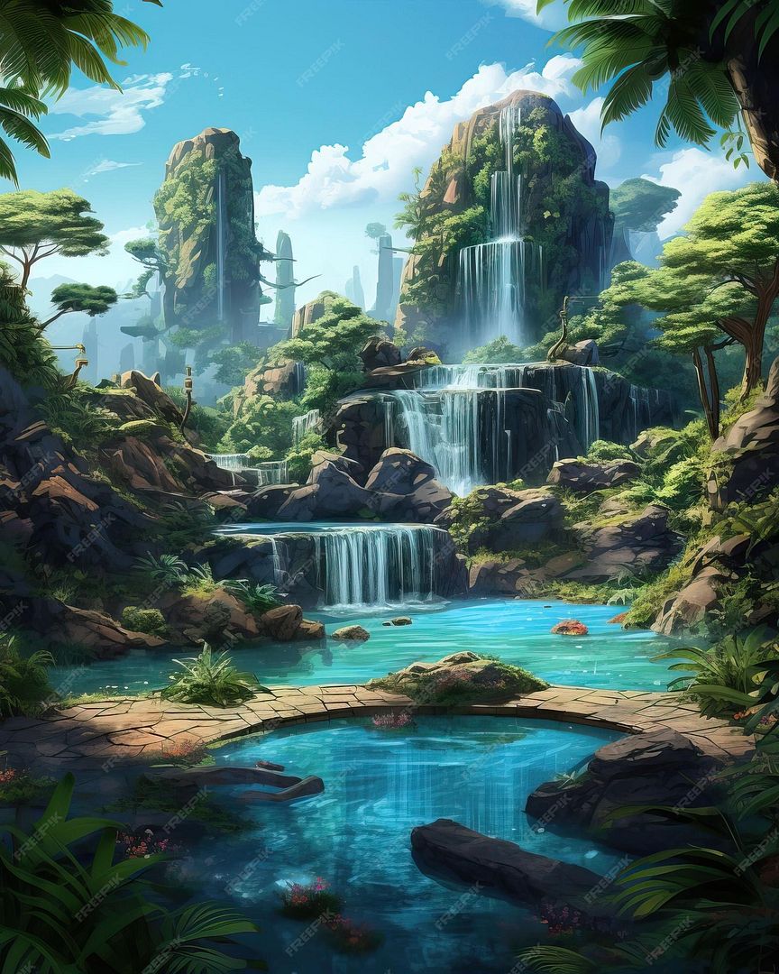 virtual-oasis-complete-with-lush-greenery-sparkling-waterfalls-floating-islands_741910-53147