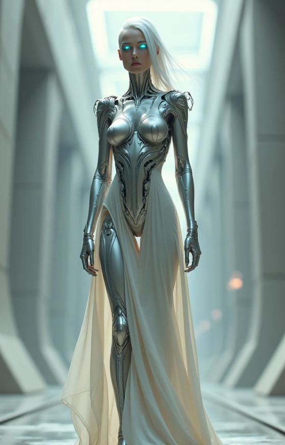 beautiful cyborg woman