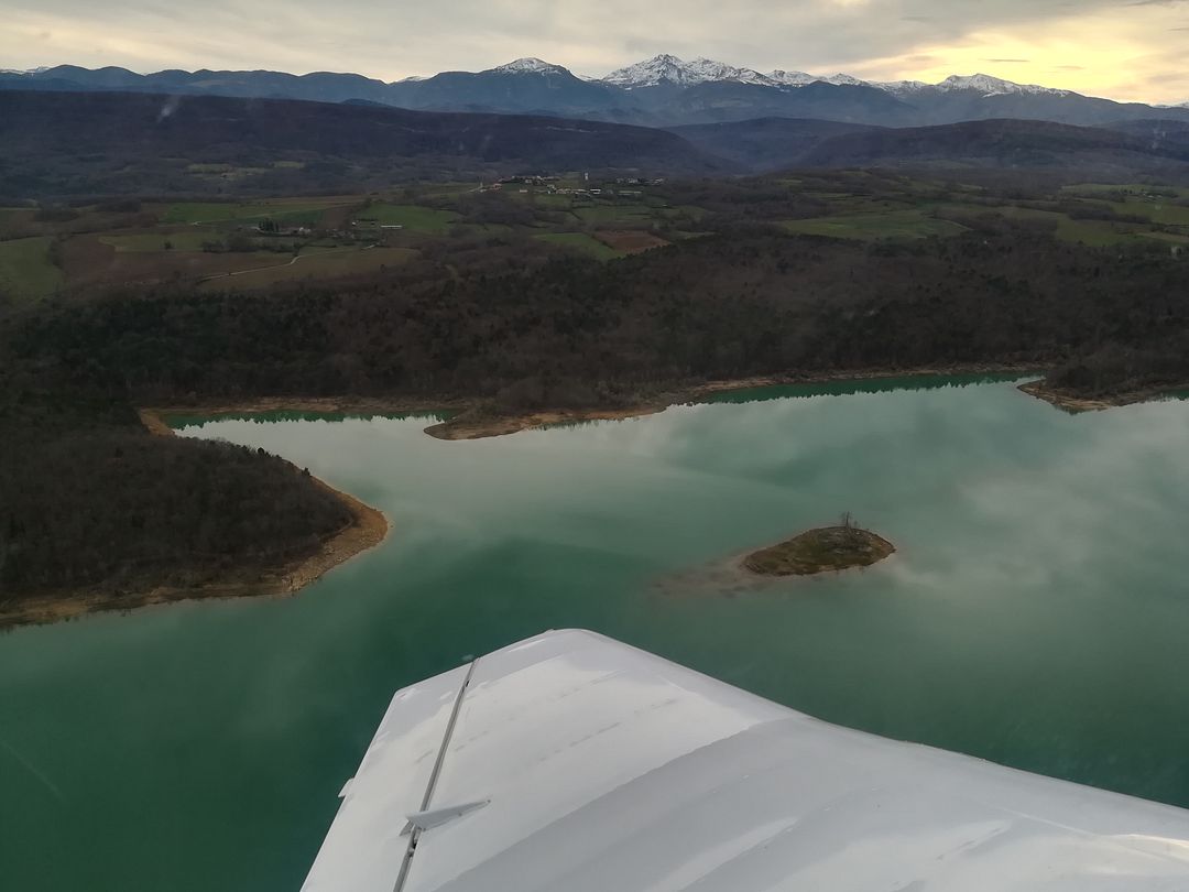 airplane on lake