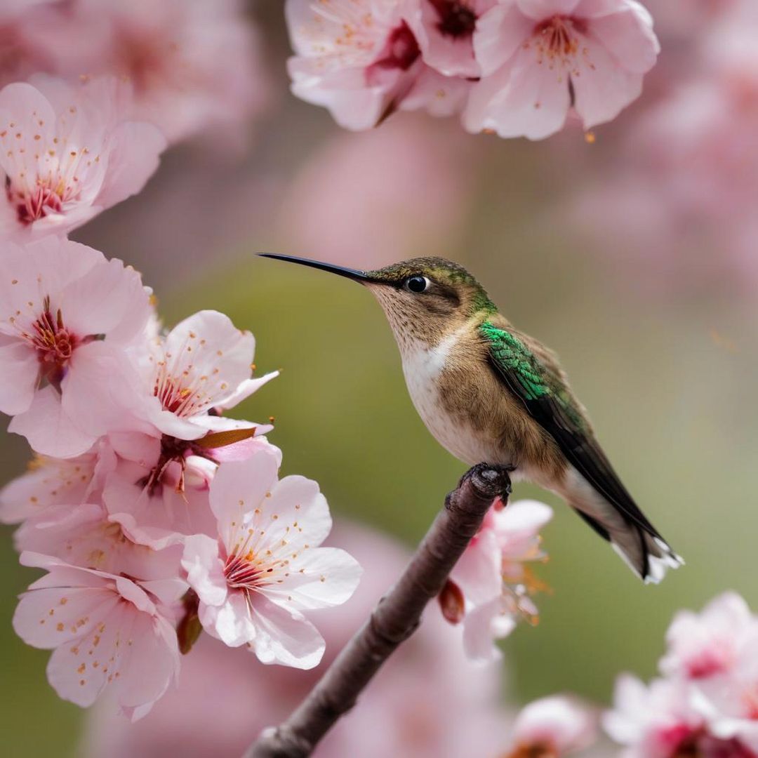 Hummingbird with sakura