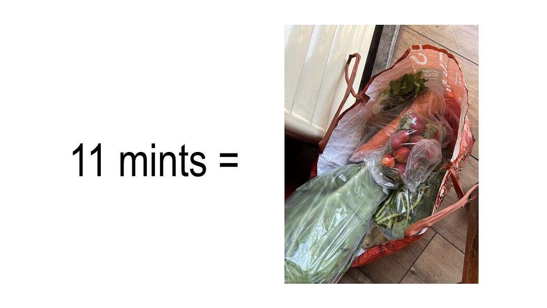 11 mints = groceries