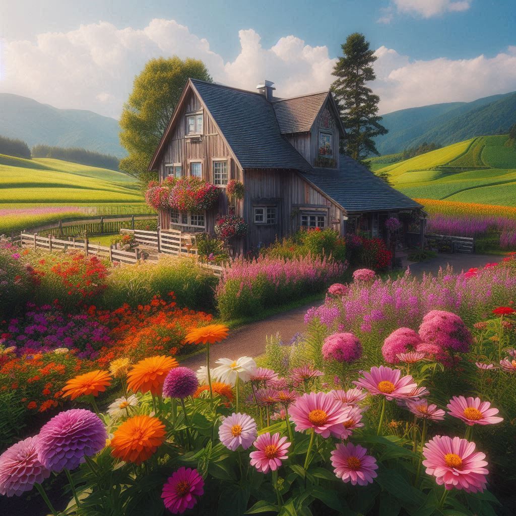 A house with beautiful flowers