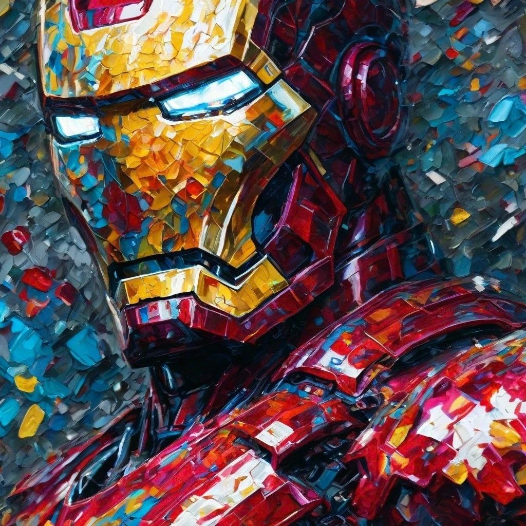 Iron Man in Van Gogh style.