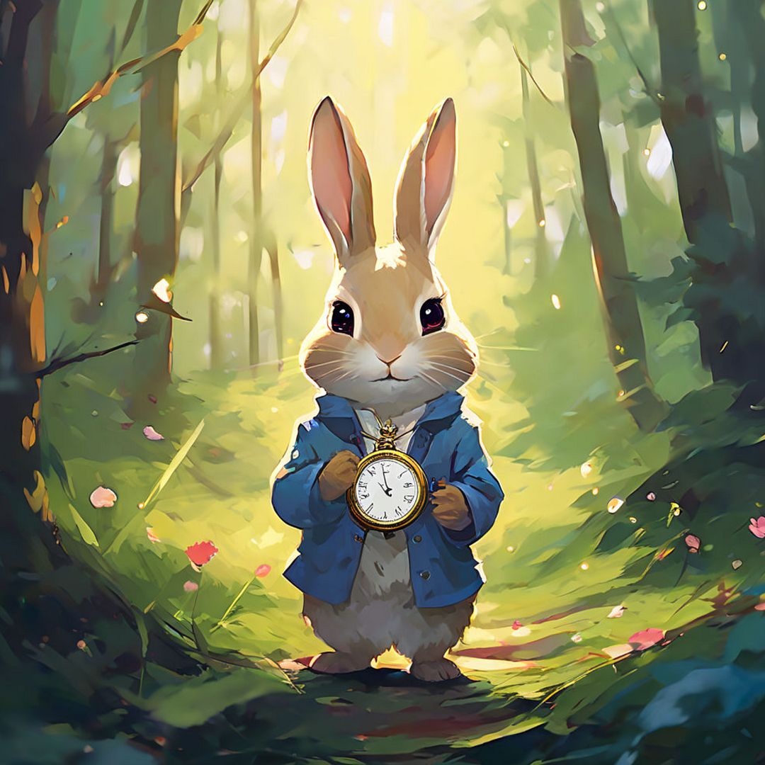 rabbit and clock