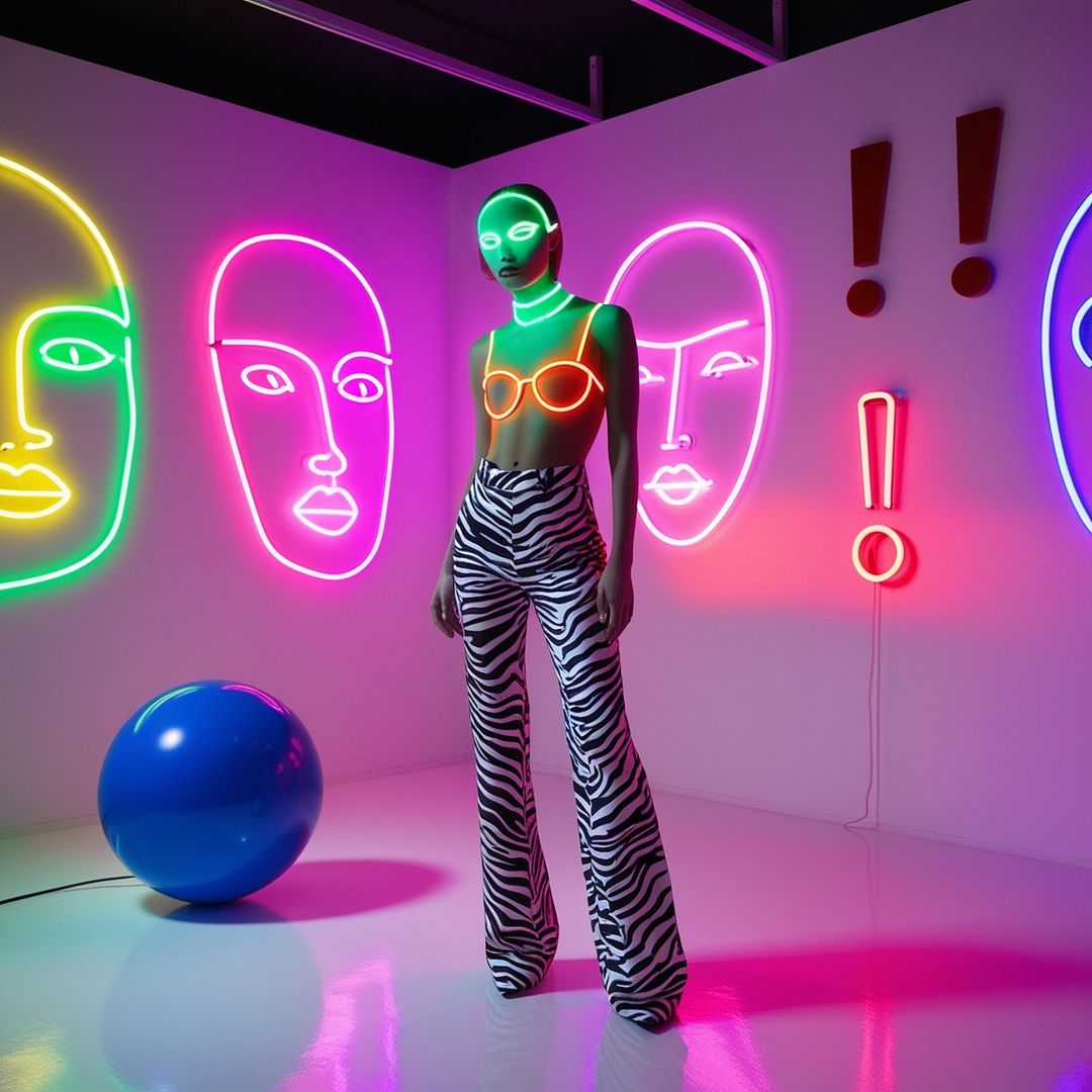 Enjoy fashion neon faces