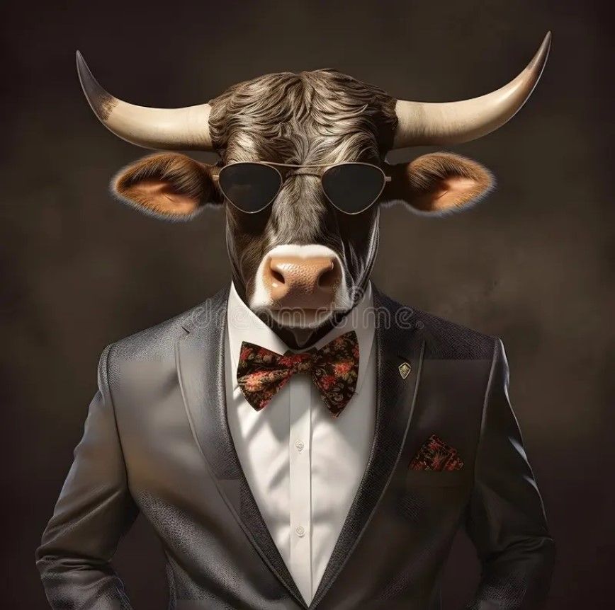 Bull in Suit