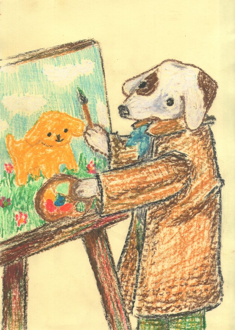 dog artist in a dog world