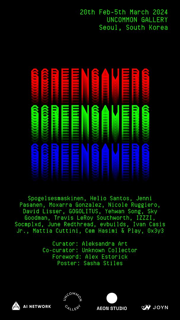 SCREENSAVERS group show poster