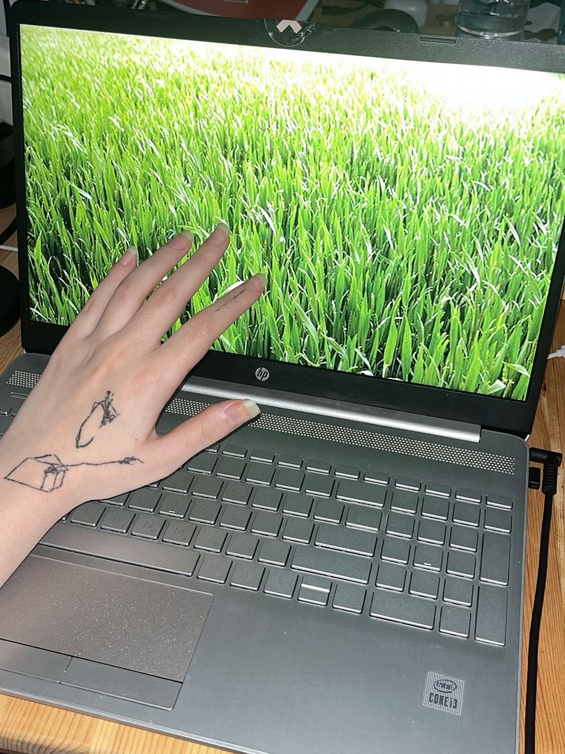 Touching grass