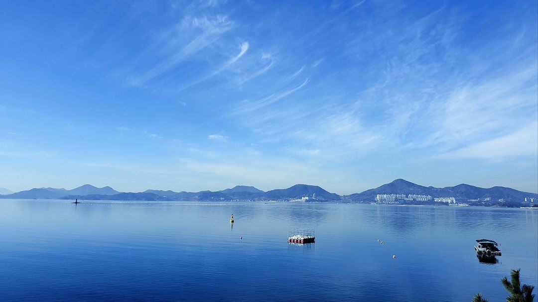 the blue sky and the sea