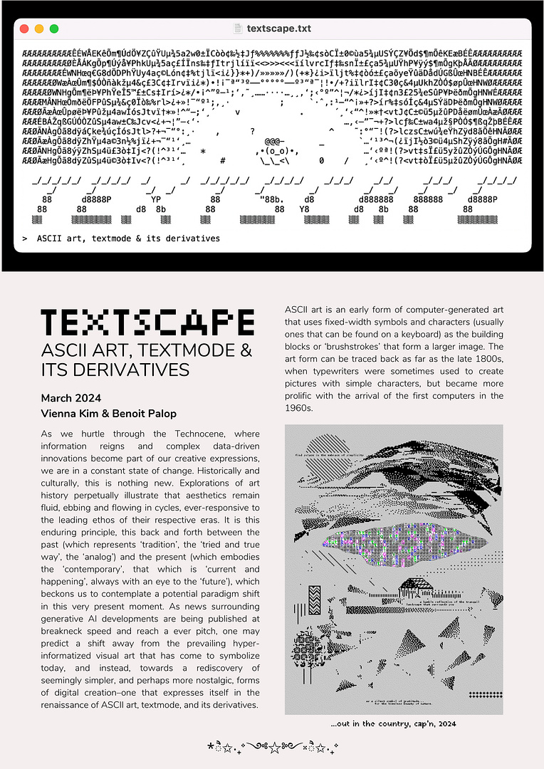 TEXTSCAPE: ASCII Art, Textmode & its derivatives