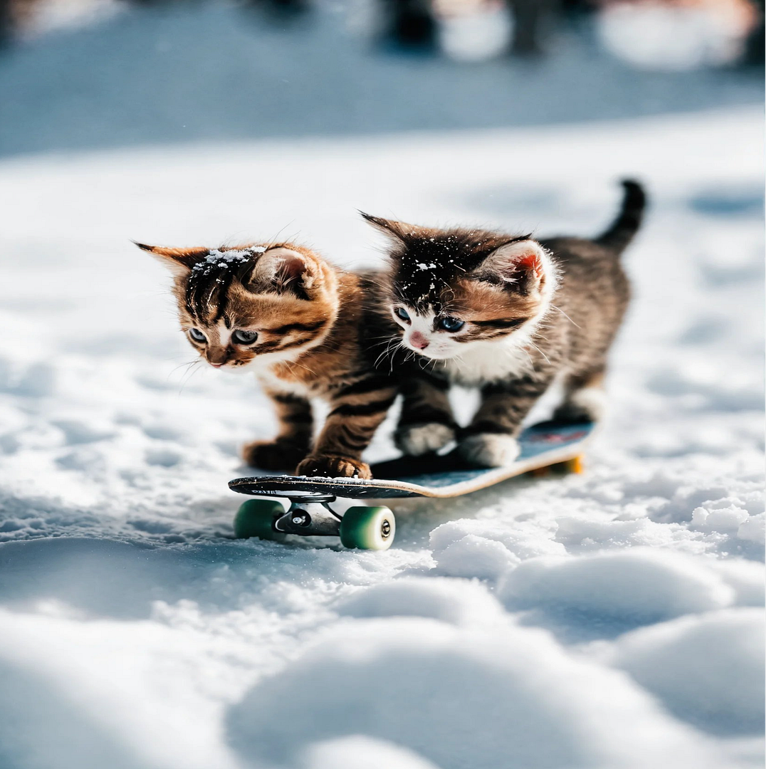 a skating cat