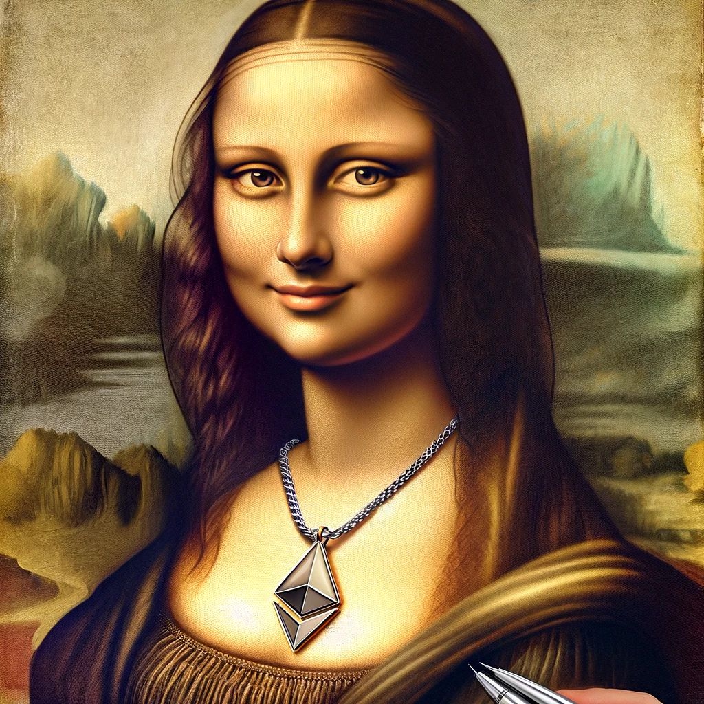 Mona Lisa with an Ethereum Pendant