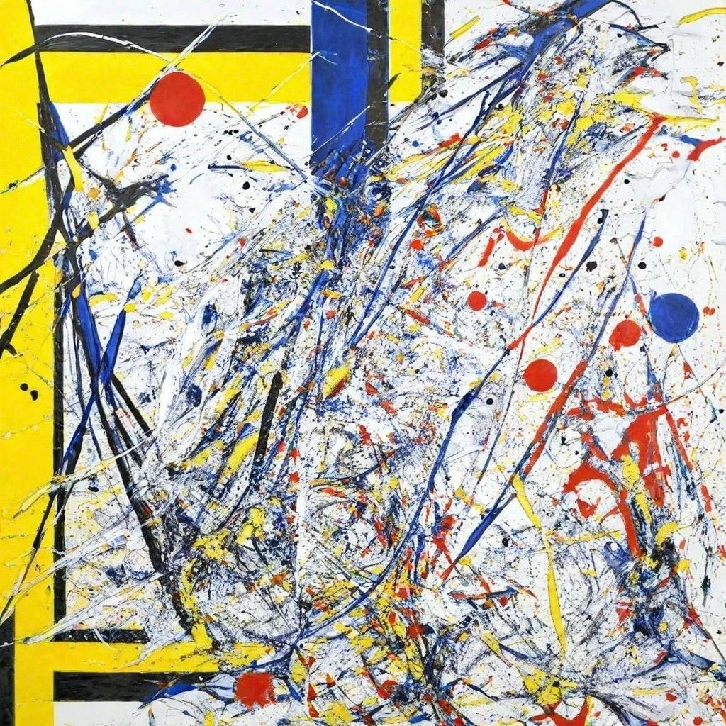 Hommage : Piet Mondrian & Jackson Pollock V2