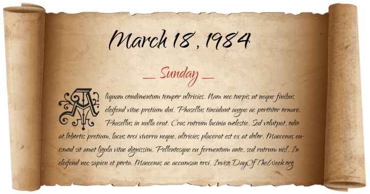 Sunday-18-March-1984