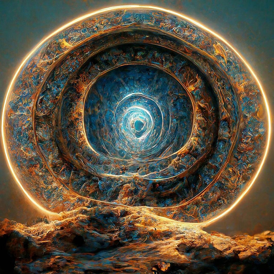 A portal to another dimension, in the style of Reya.