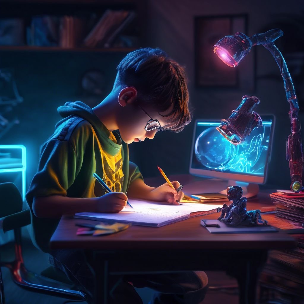 Boy doing homework