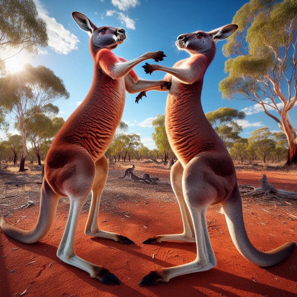 KANGAROOS ARE FIGHTING