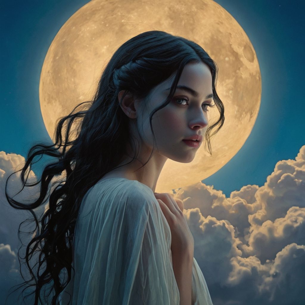 girl and moonlight