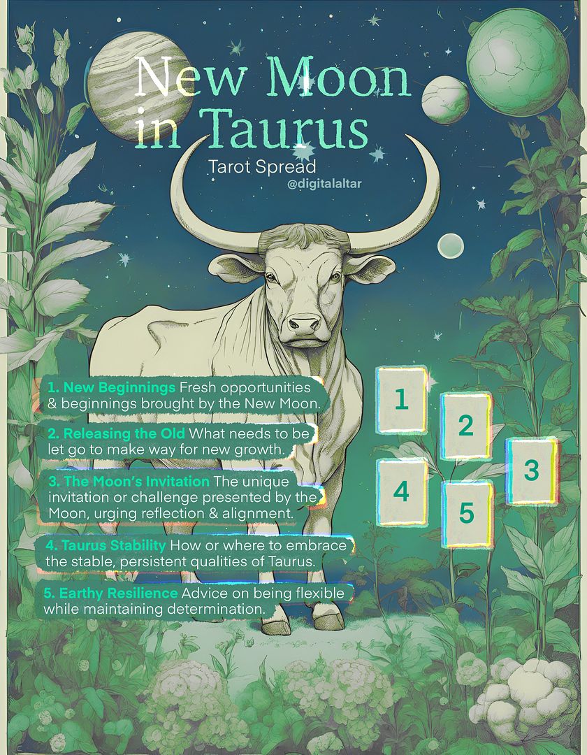 New Moon in Taurus Tarot Spread