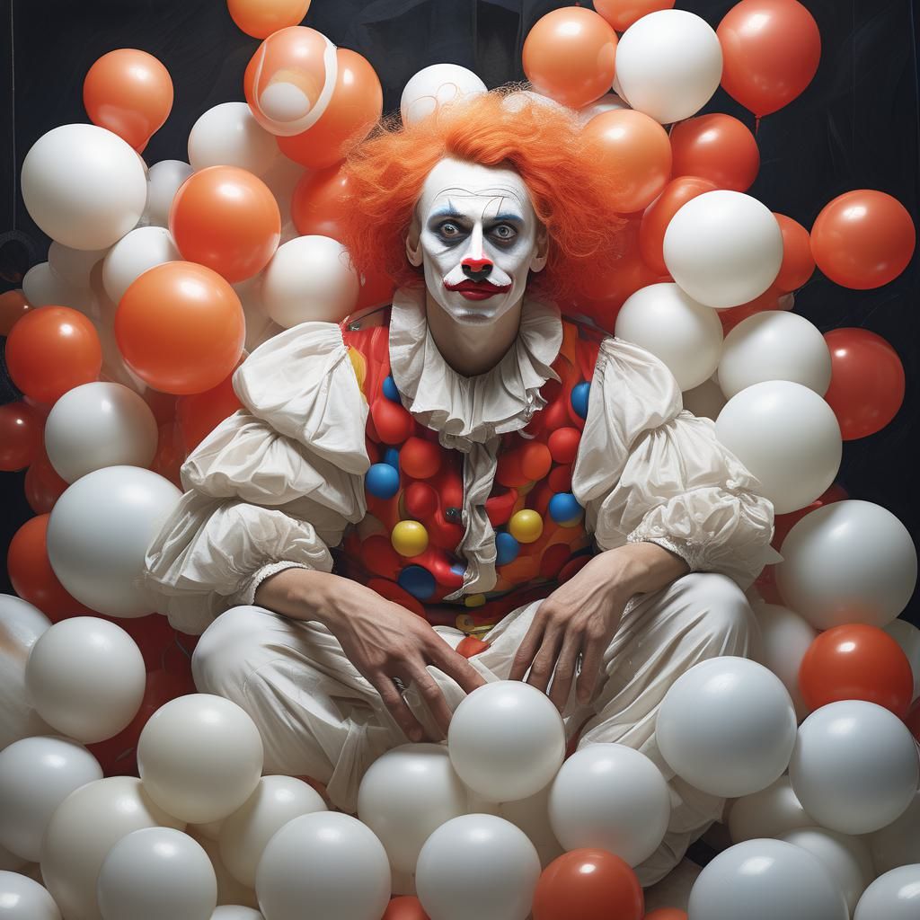 clown and balloons