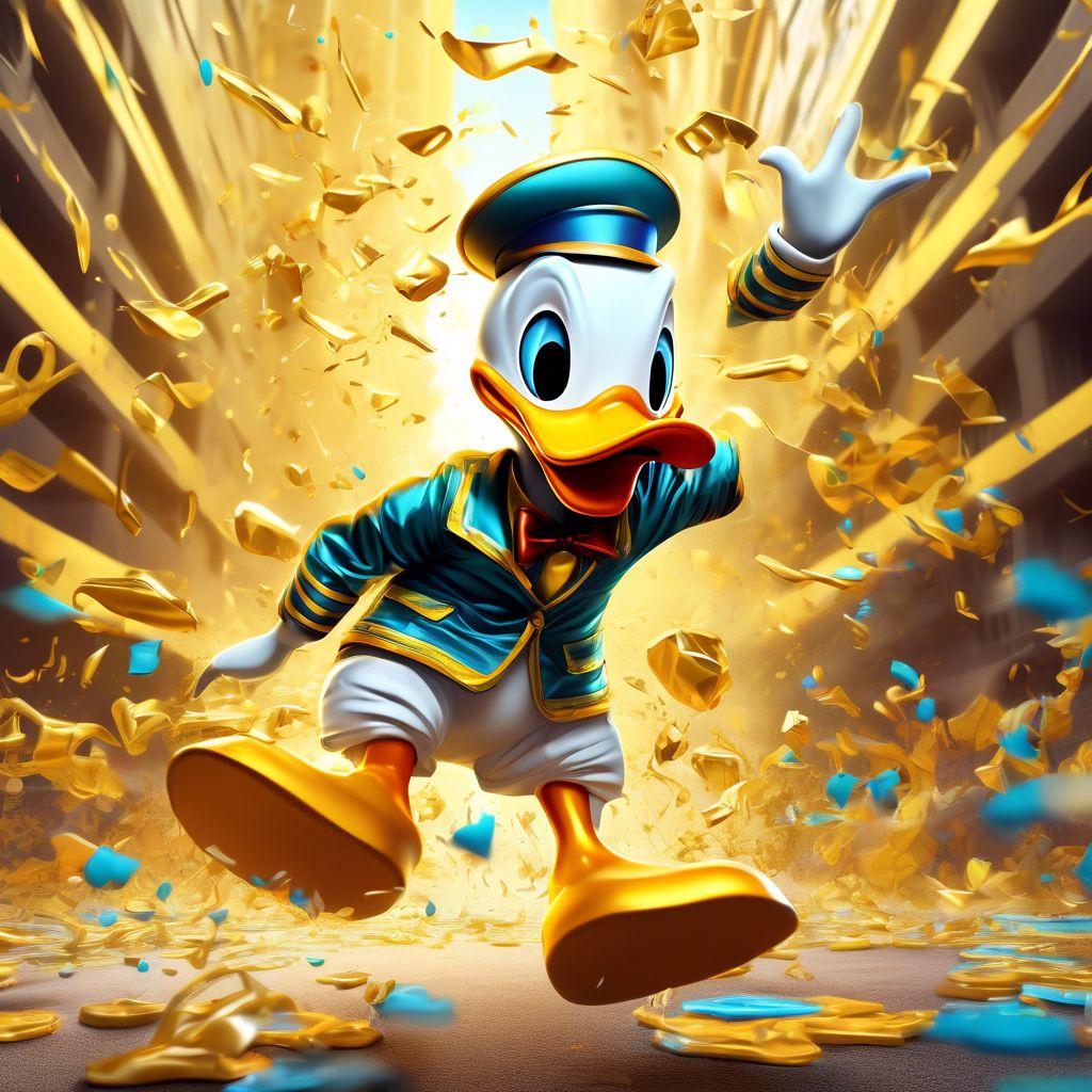 Donald duck jumps to gold