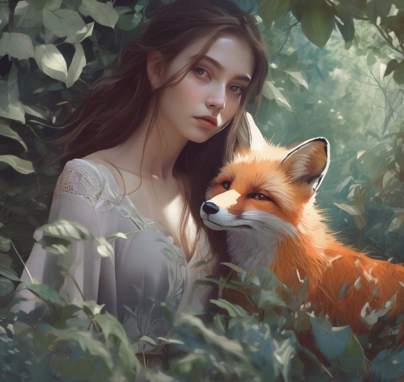 Girl with a fox