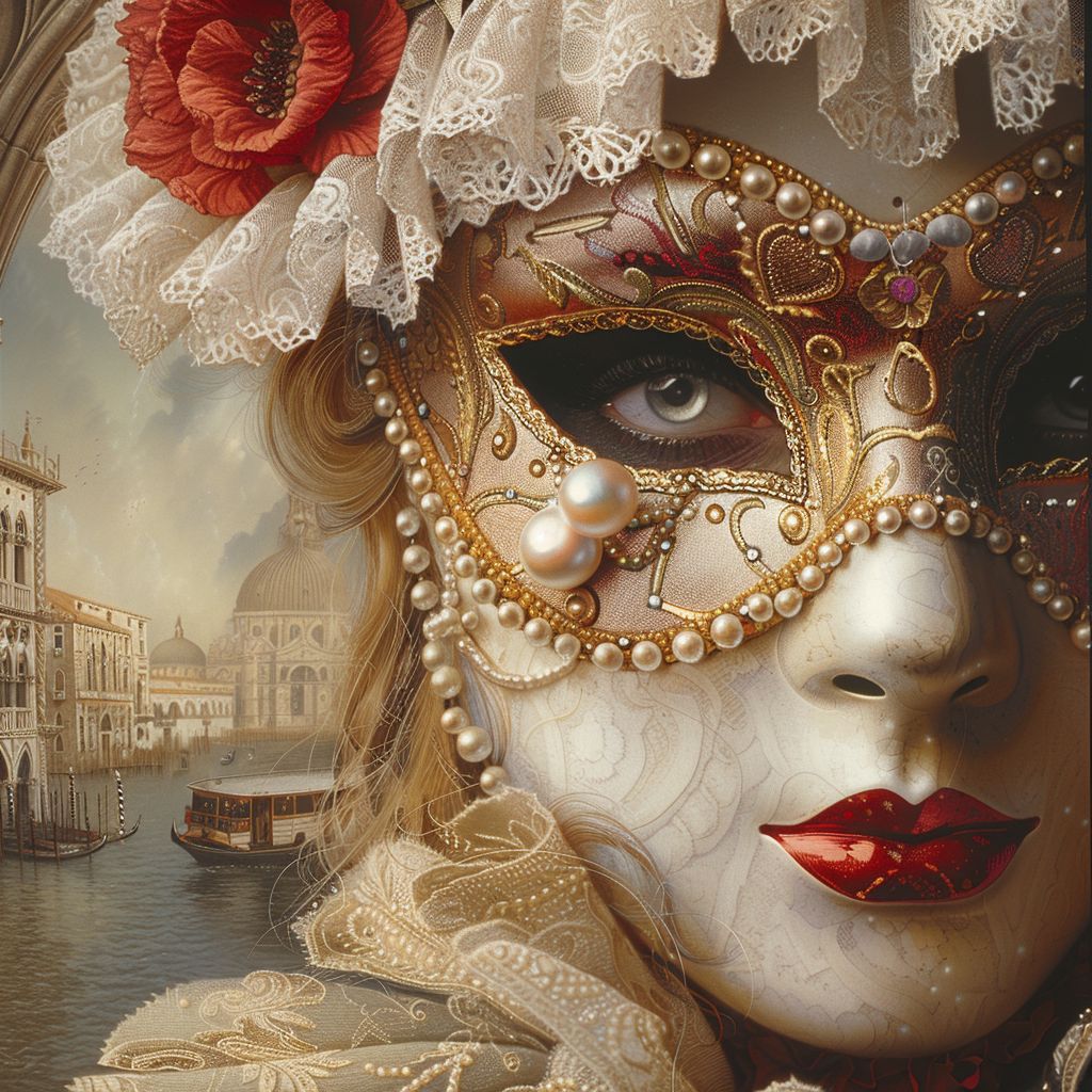 A captivating image featuring a Venetian mask