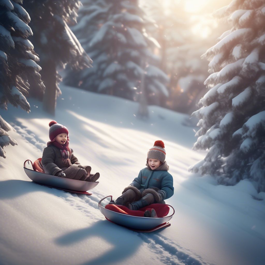 Children sledding