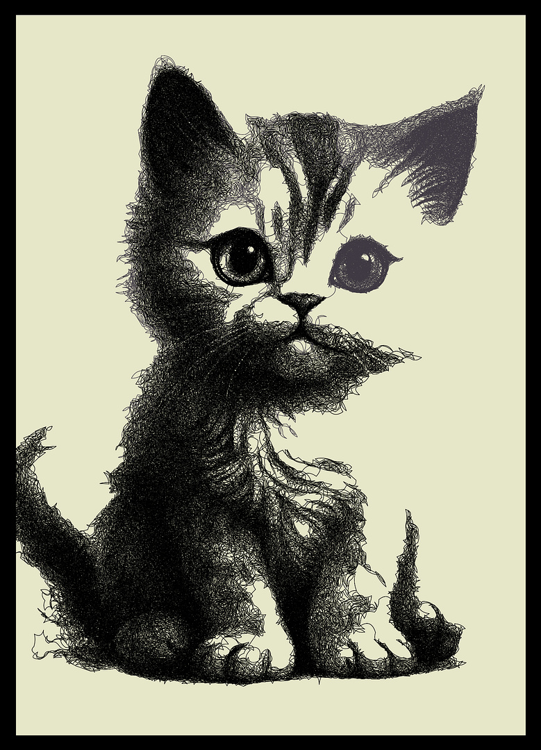 Coding Art: Little Cat by @terakiart