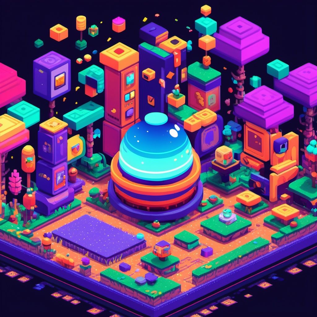 Pixels art city future